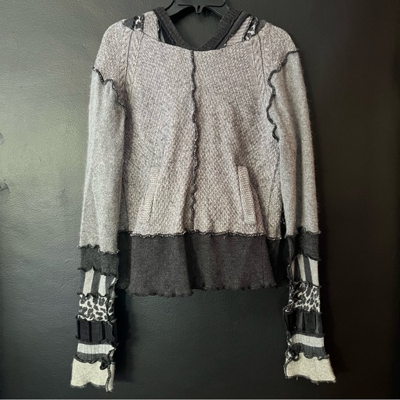 Fairytea Jacket Womens S Gray Upcycled Elf Gypsy Hood Whimsical Coat *See Desc*